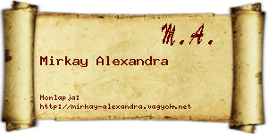 Mirkay Alexandra névjegykártya